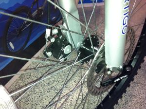 Tesco mountain bike with front wheel fitted incorrectly
